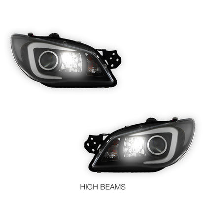 Subaru Impreza GD (2005 - 2007) Halogen Model LED DRL Projector Headlights LH + RH