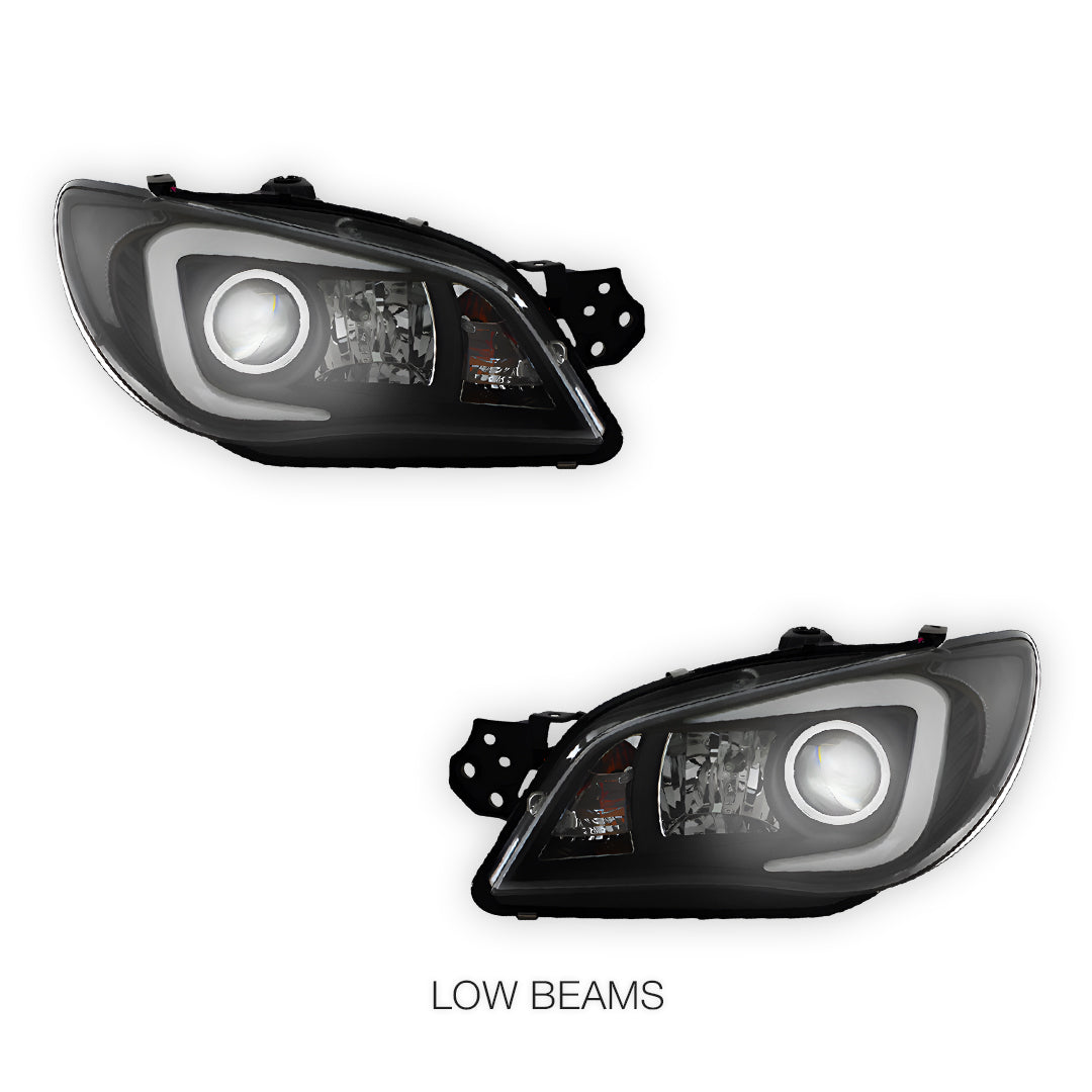 Subaru Impreza GD (2005 - 2007) Halogen Model LED DRL Projector Headlights LH + RH
