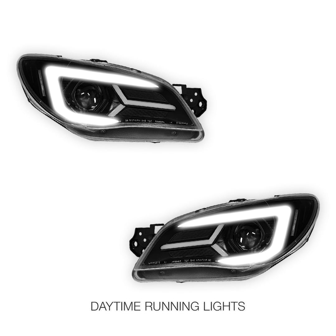 Subaru Impreza GD (2005 - 2007) Halogen Model LED DRL Projector Headlights LH + RH