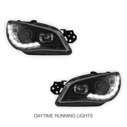 Subaru Impreza GD (2005 - 2007) Halogen Model LED DRL Projector Headlights LH + RH