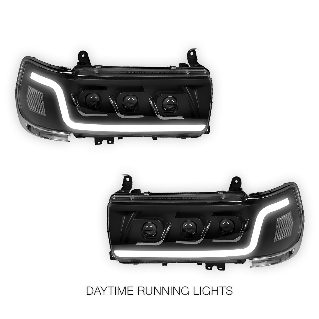 Toyota LandCruiser 80 Series (1990- 1997) LED DRL Projector Headlights LH + RH
