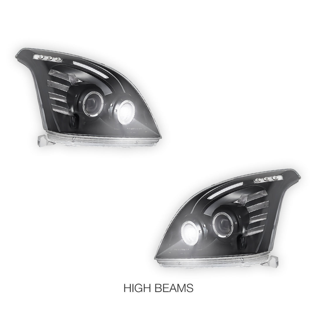 Toyota LandCruiser Prado 120 Series (2003- 2009) Angel-Eyes LED DRL Projector Headlights LH + RH