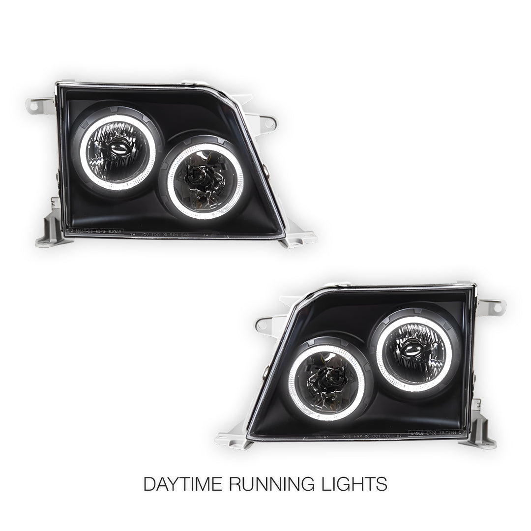 Toyota LandCruiser Prado 90 Series (1997 - 2002) Angel-Eyes DRL Projector Headlights LH + RH