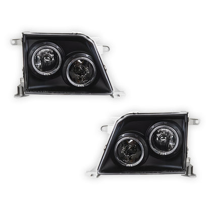 Toyota LandCruiser Prado 90 Series (1997 - 2002) Angel-Eyes DRL Projector Headlights LH + RH