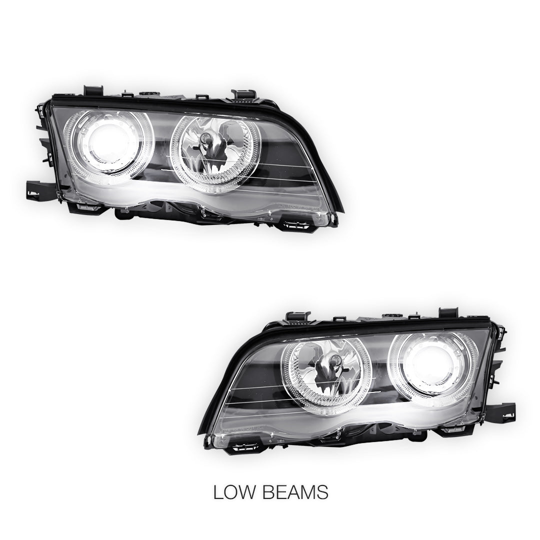 BMW 3 Series E46 Coupe (1999 - 2002) LED Angel-Eyes Projector Headlights LH + RH