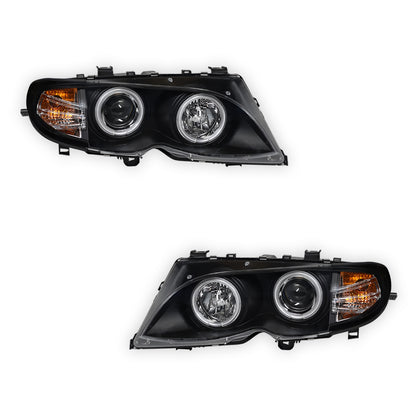 BMW 3 Series E46 Sedan / Wagon (2002 - 2004) CCFL Angel-Eyes Projector Headlights LH + RH
