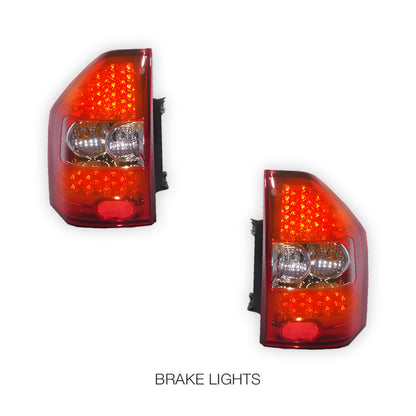 Mitsubishi Pajero NM / NP (2000 - 2006) Smoked Red LED Tail Lights LH + RH