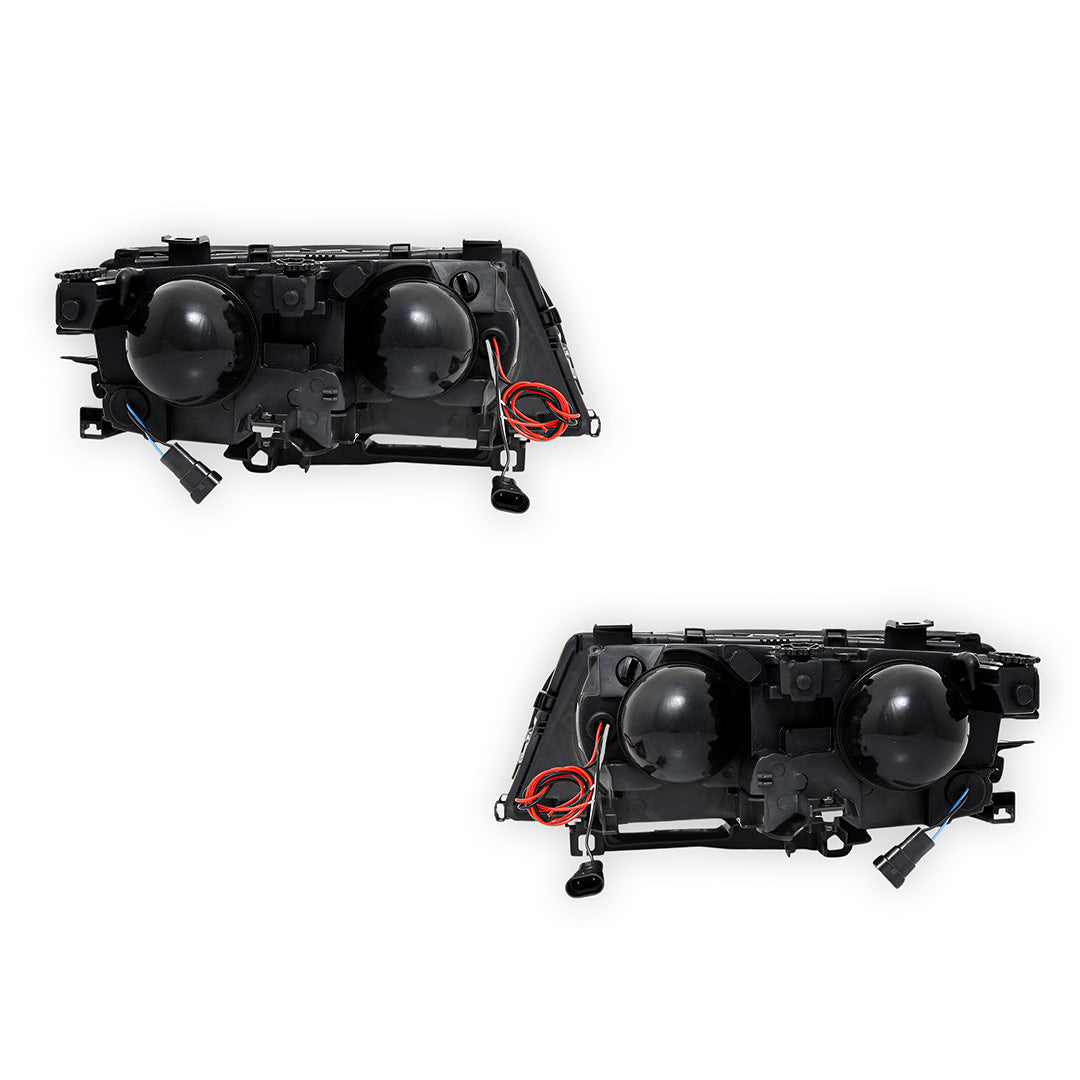 BMW 3 Series E46 Coupe (1999 - 2002) Black High Power LED Halo Angel Eyes Projector Headlights LH + RH