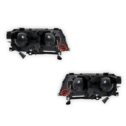 BMW 3 Series E46 Coupe (1999 - 2002) Black High Power LED Halo Angel Eyes Projector Headlights LH + RH