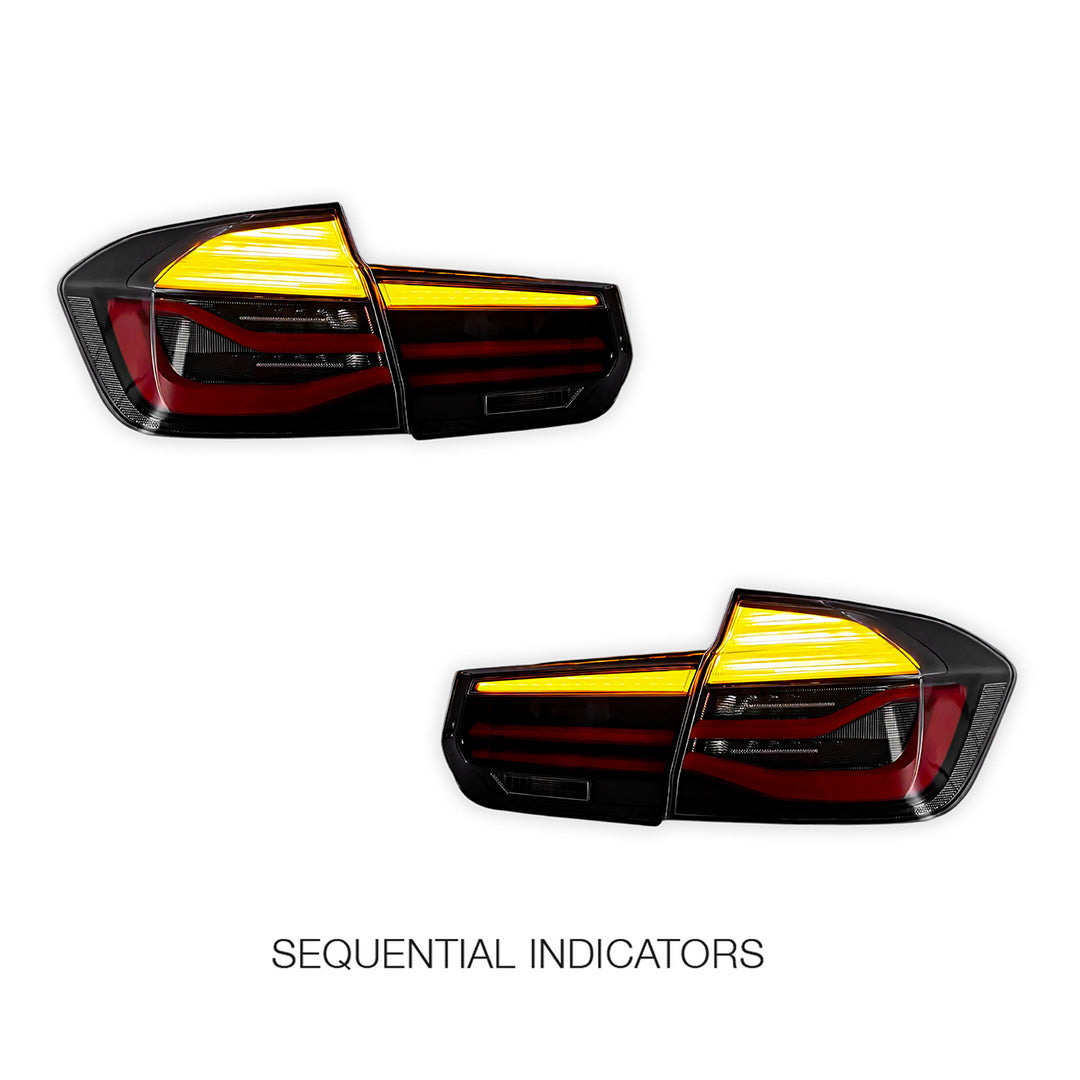 BMW 3-Series F30 / F80 / M3 (2012 - 2019) Sequential Smoked LED Tail Lights LH + RH