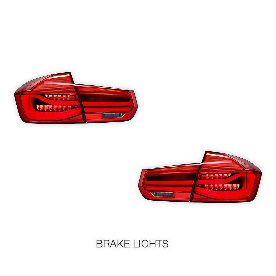 BMW 3-Series F30 / F80 / M3 (2012 - 2019) Sequential Red LED Tail Lights LH + RH