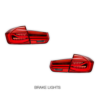 BMW 3-Series F30 / F80 / M3 (2012 - 2019) Sequential Red LED Tail Lights LH + RH