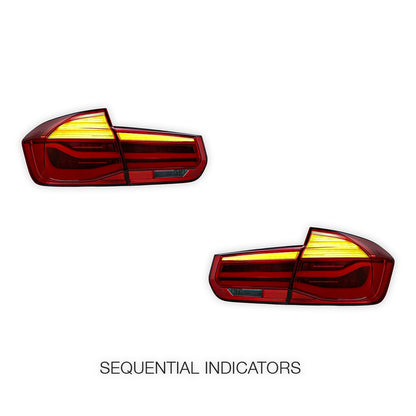 BMW 3-Series F30 / F80 / M3 (2012 - 2019) Sequential Red LED Tail Lights LH + RH