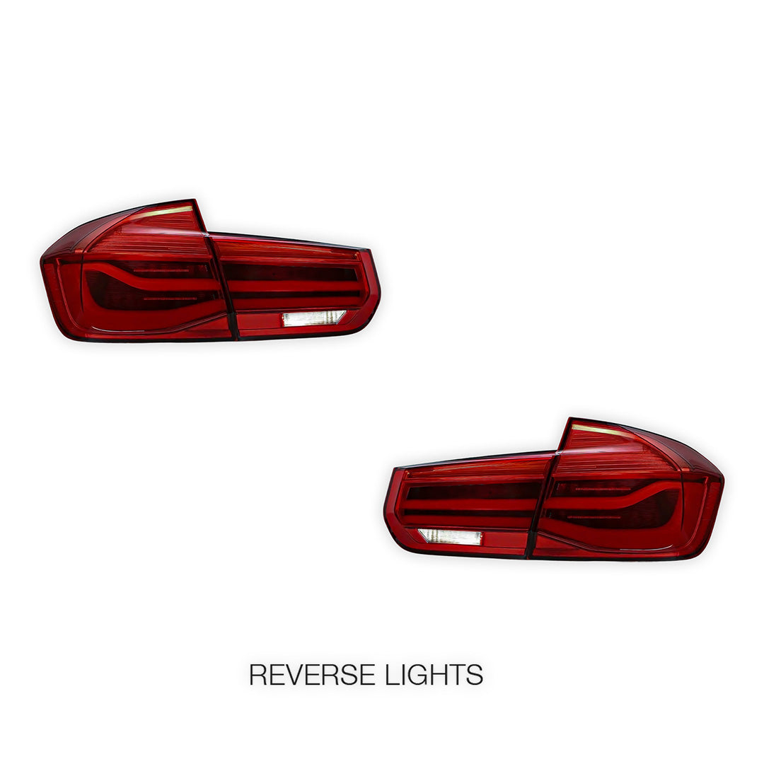 BMW 3-Series F30 / F80 / M3 (2012 - 2019) Sequential Red LED Tail Lights LH + RH