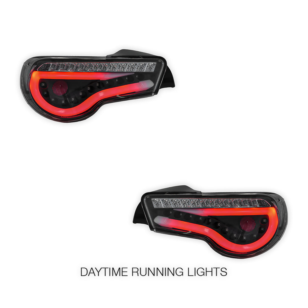 Toyota 86 / ZN6 1st Gen. (2012 - 2021) Sequential Black 3D Stripe Bar Full LED Tail Lights LH + RH