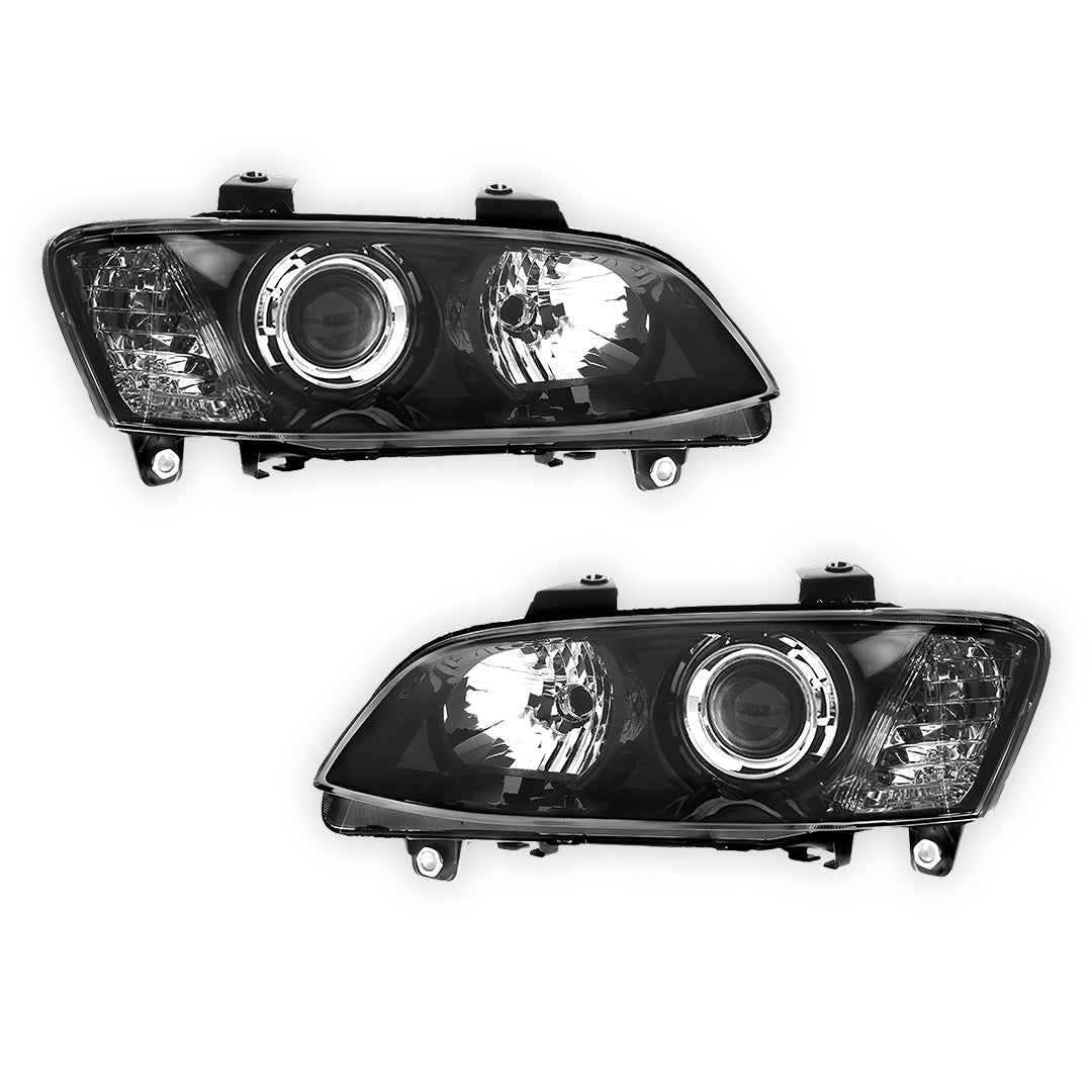 Holden Commodore VE Series I (2006 - 2010) BLACK Series Projector OEM Style Headlights LH + RH
