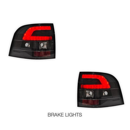 Holden Commodore VE UTE Series 1 & 2 (2007 - 2013) Black LED Tail Lights LH + RH