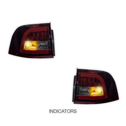 Holden Commodore VE / VF Series 1 Wagon (2006 - 2015) Smoked Red LED Tail Lights LH + RH