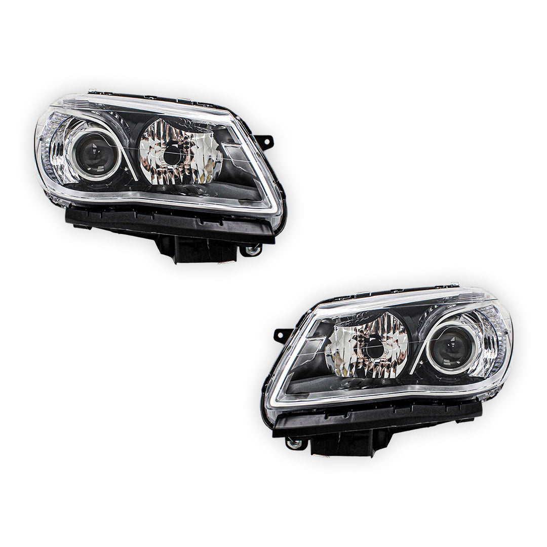 Holden Commodore VF (2013 - 2017) Black OEM Style Headlights LH + RH