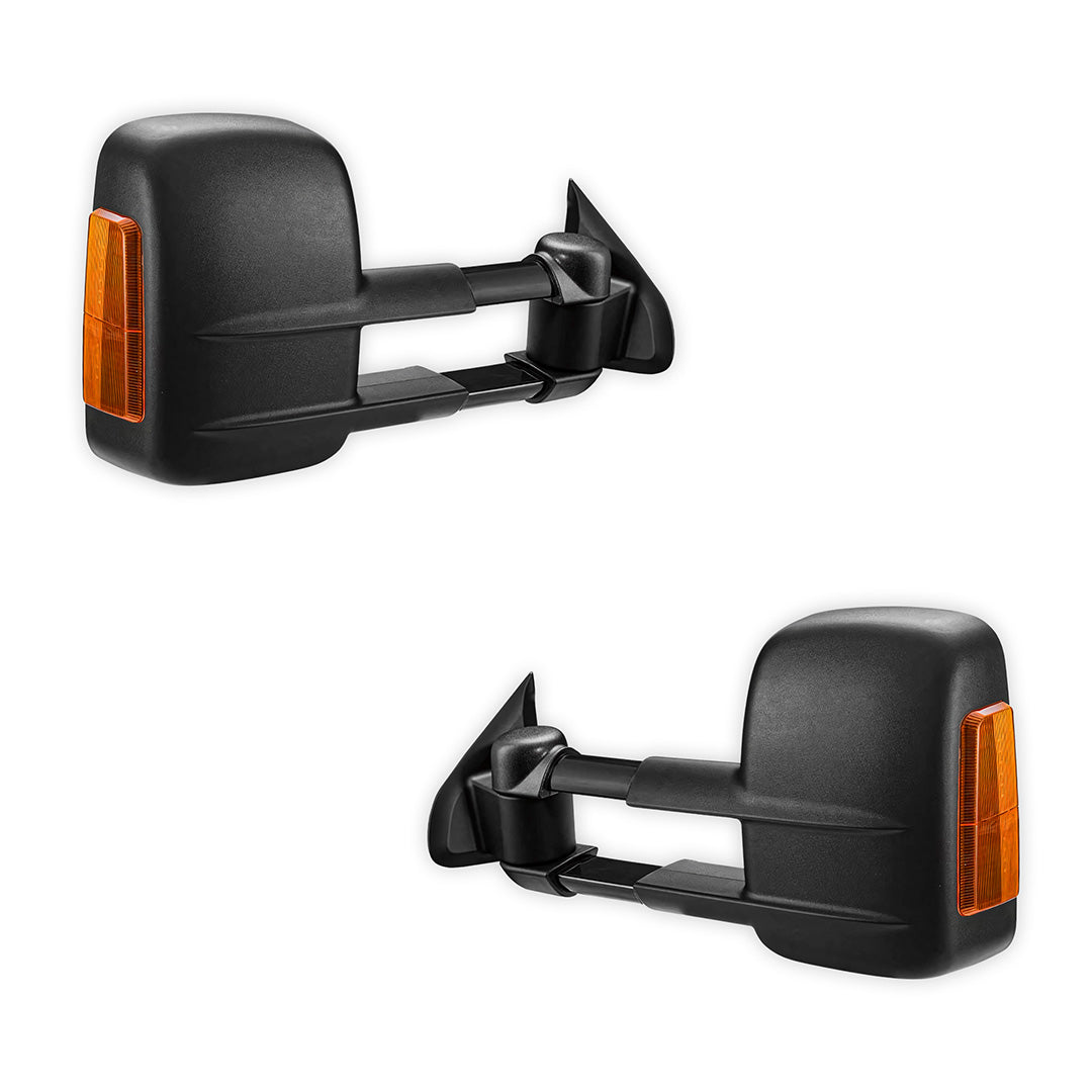 Nissan Navara D23 NP300 (2015 - 2025) Black Extendable Towing Side Mirrors
