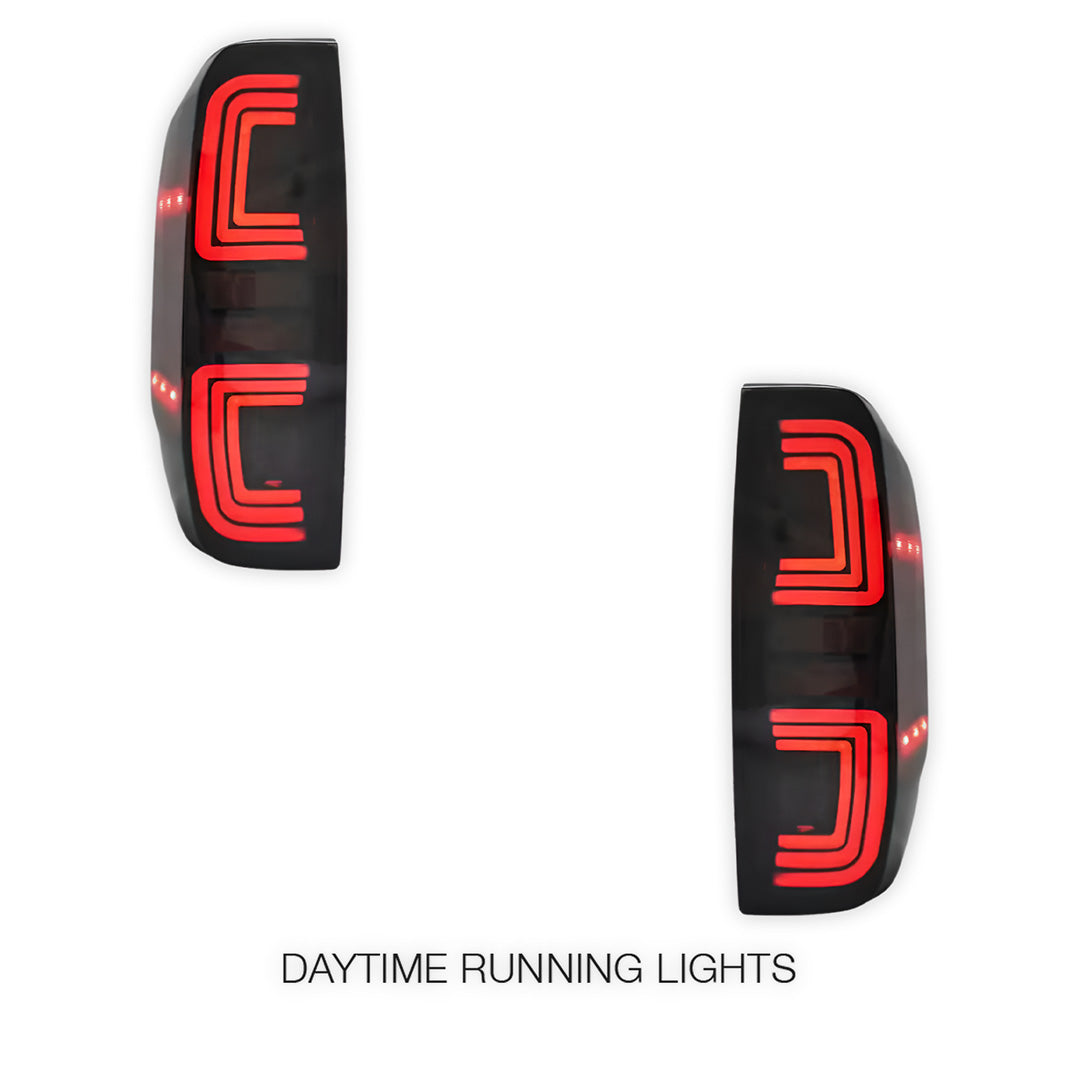 Nissan Navara D40 (2005 - 2015) Sequential Smoked Black LED Tail Lights LH + RH