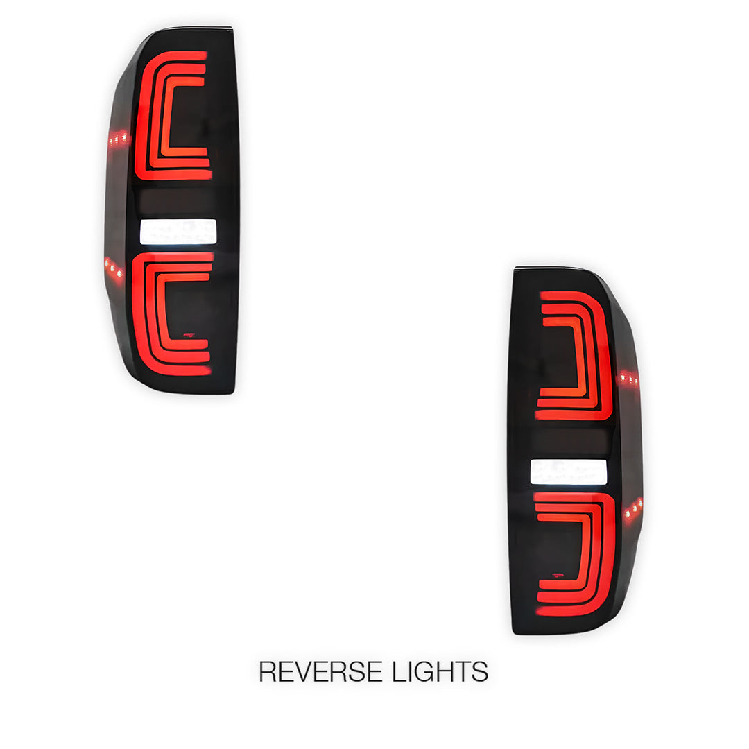 Nissan Navara D40 (2005 - 2015) Sequential Smoked Black LED Tail Lights LH + RH