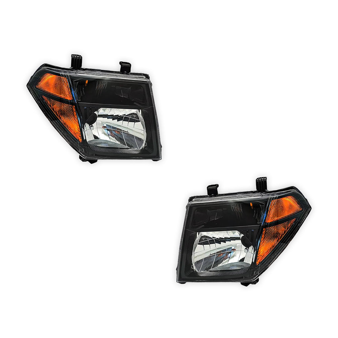 Nissan Navara D40 Thai Built (2008 - 2014) Black OEM Style Headlights LH + RH
