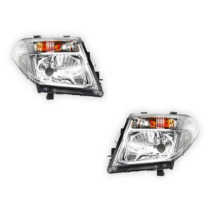 Nissan Navara D40 (2005 - 2015) Clear / Amber OEM Style Headlights LH + RH