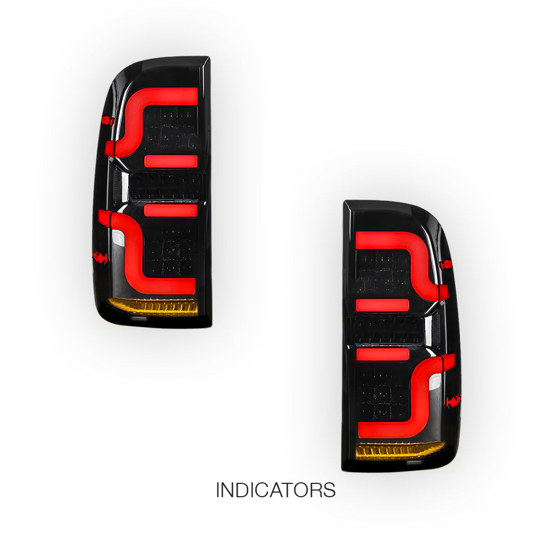 Toyota Hilux N70 (2005 - 2015) Sequential Smoked LED Tail Lights LH + RH