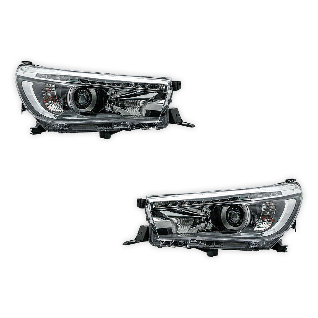 Toyota Hilux N80 (2015 - 2020) Sequential Projector OEM Style Headlights LH + RH
