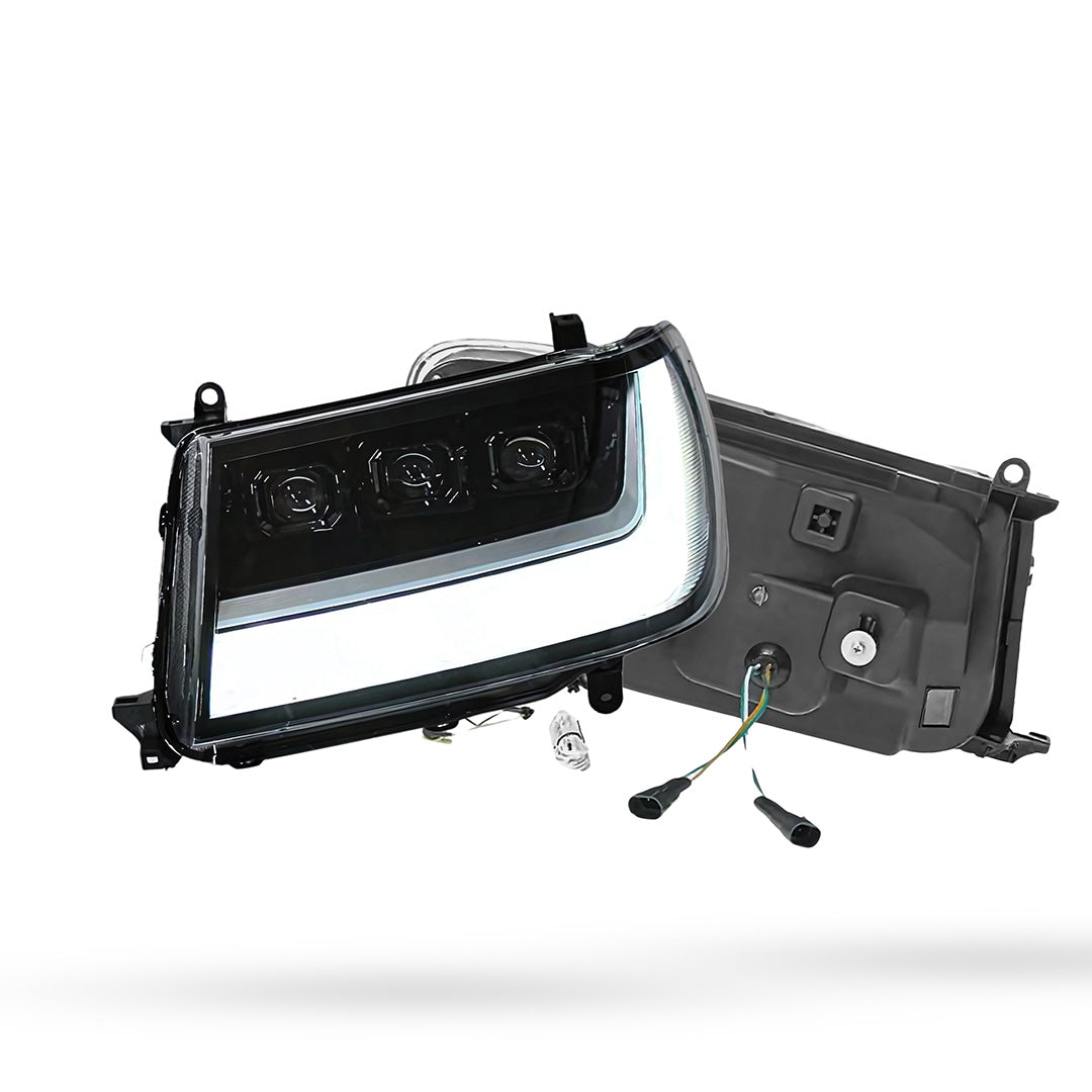 Toyota LandCruiser 100 Series (2005 - 2007) Sequential Full LED DRL Projector Headlights LH + RH