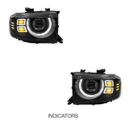 Toyota LandCruiser VDJ76 / 78 / 79 Series (2007 - 2024) Smoked LED Headlights LH + RH