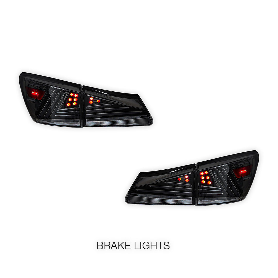 Lexus IS-F USE20 (2008 - 2012) Sequential Smoked Full LED Tail Lights LH + RH