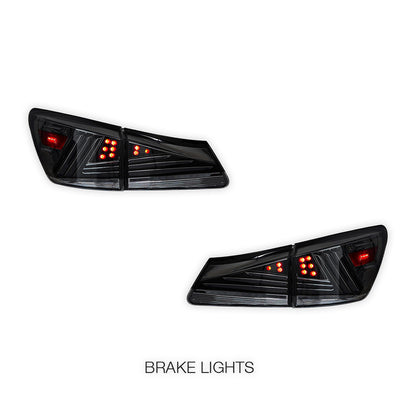 Lexus IS-F USE20 (2008 - 2012) Sequential Smoked Full LED Tail Lights LH + RH