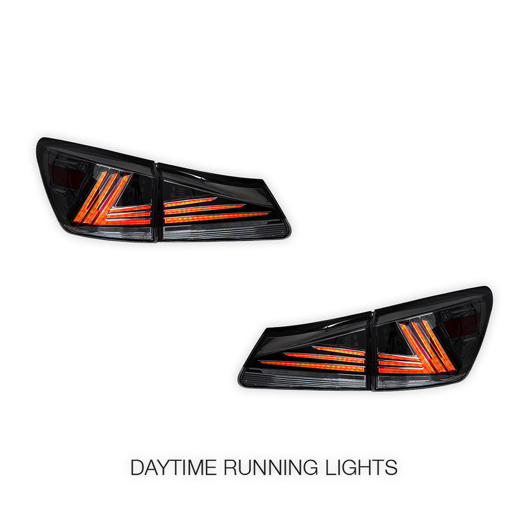 Lexus IS-F USE20 (2008 - 2012) Sequential Smoked Full LED Tail Lights LH + RH