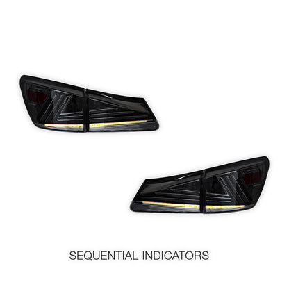 Lexus IS-F USE20 (2008 - 2012) Sequential Smoked Full LED Tail Lights LH + RH