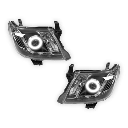Toyota Hilux N70 (2005 - 2015) Halo Angel Eyes Projector Headlights LH + RH