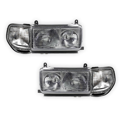Toyota LandCruiser 80 Series Sahara (1990 - 1998) OEM Style Headlights & Corner Lights LH + RH