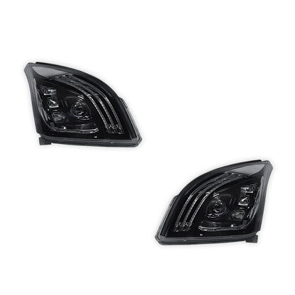 Toyota Prado 120 Series All Models (2003 - 2009) Sequential Black Demon Eye LED DRL Projector Headlights LH + RH