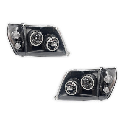 Toyota Prado 90 / 95 Series (1996 - 2002) Halo Angel Eyes Headlights LH + RH