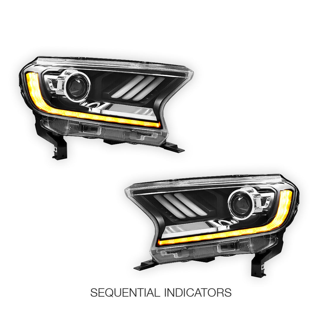 Ford Ranger PX MK2 MK3 (2015 - 2021) Sequential Indicator "ORION" Headlights LH + RH
