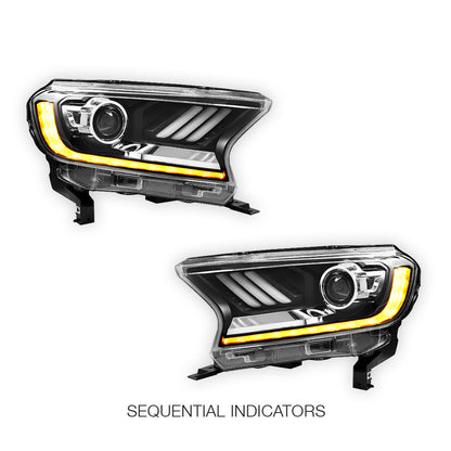 Ford Ranger PX MK2 MK3 (2015 - 2021) Sequential Indicator "ORION" Headlights LH + RH