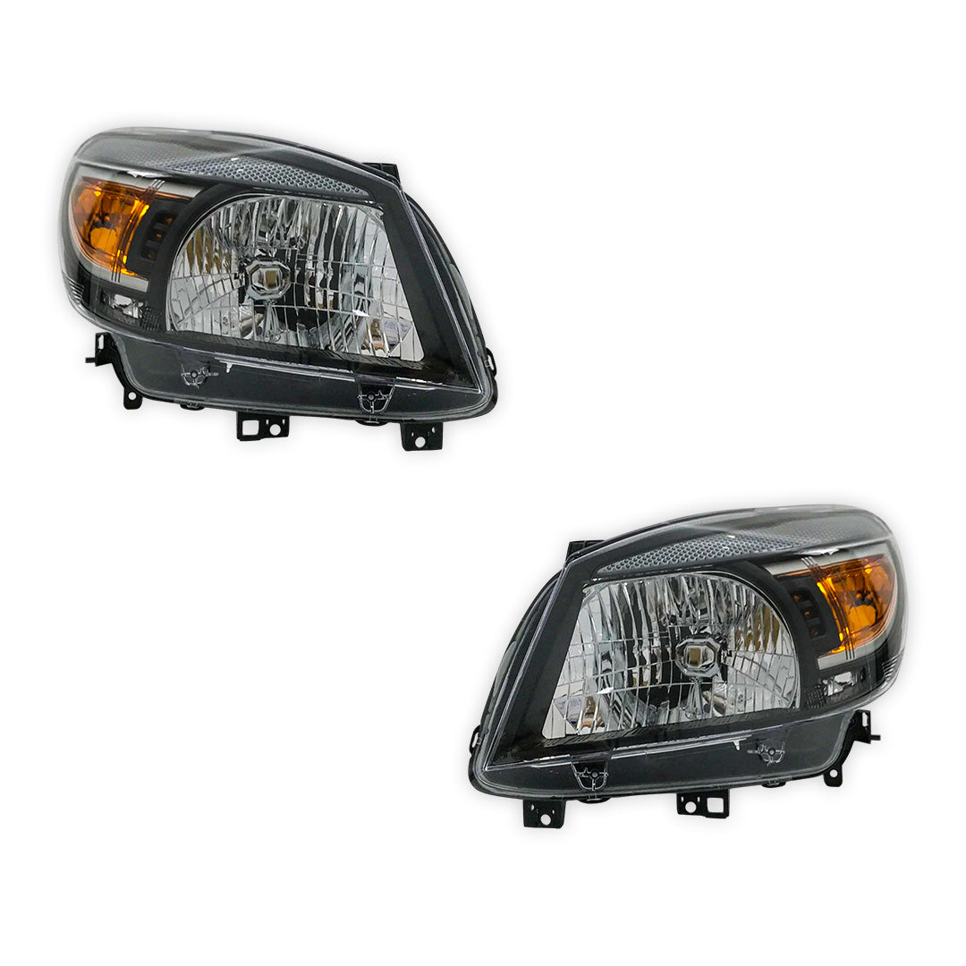 Ford Ranger PK (2009 - 2011) Black OEM Style Headlights LH + RH