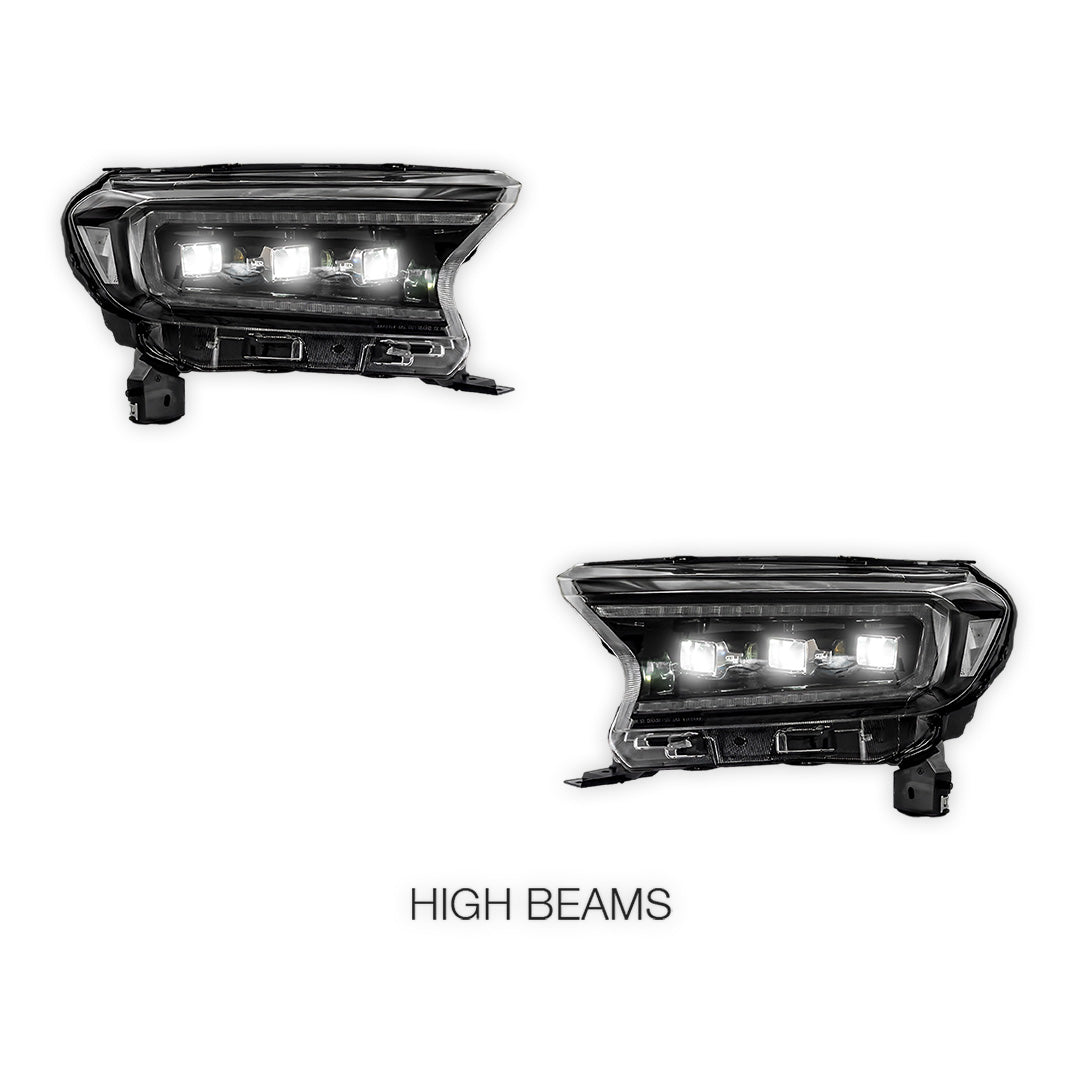 Ford Ranger PX MK2 / MK3 (2016 - 2021) Projector LED Headlights LH + RH