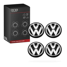 Volkswagen 4 Pcs. 65mm Black and Chrome Wheel Centre Caps
